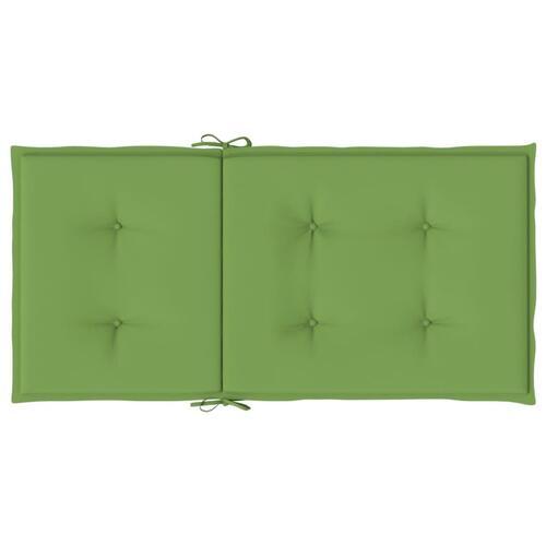 Stolehynder med lav ryg 2 stk. 100x50x4 cm stof grøn