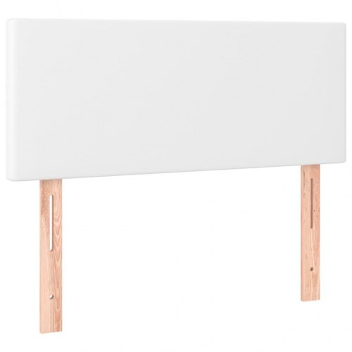 Kontinentalseng med madras 100×200 cm - kunstlæder, hvid