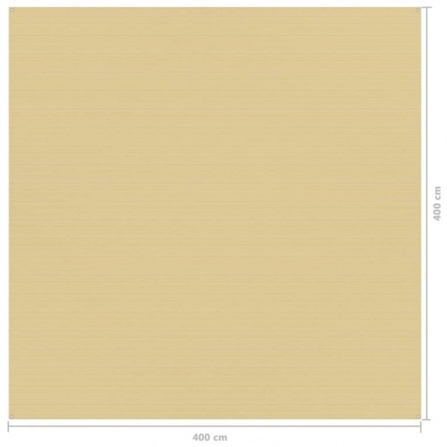 Telttæppe 400 x 400 cm - beige HDPE, med øjer