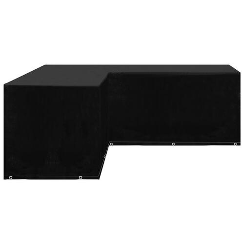 Havemøbelovertræk 2 stk. L-formet 12 snørehuller 250x250x90 cm