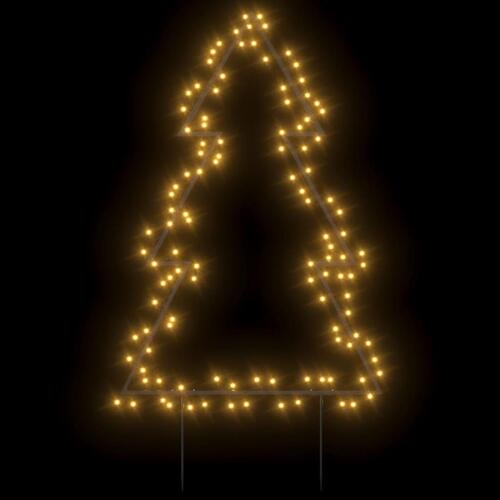 Juledekoration med jordspyd juletræsfigur 115 LED'er 90 cm
