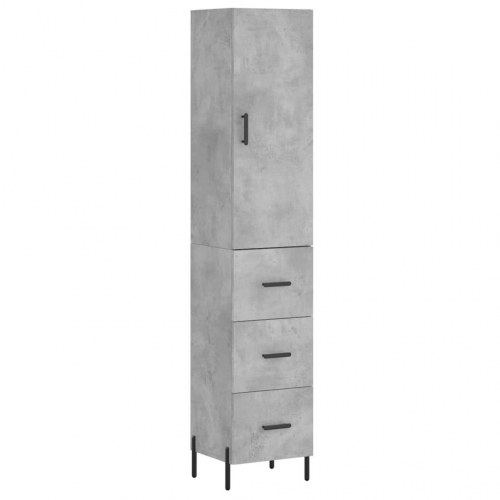 Højskab i konstrueret træ 34,5 x 34 x 180 cm - betongrå