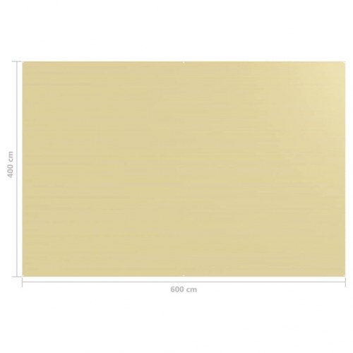 Telttæppe 400 × 600 cm - beige HDPE, med hjørneøjer