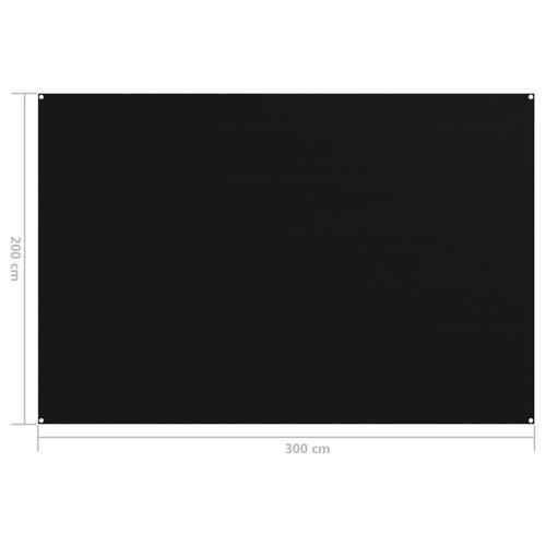 Telttæppe 200x300 cm sort