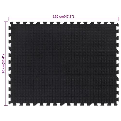 Gulvmåtte 90x120 cm 12 mm gummi sort