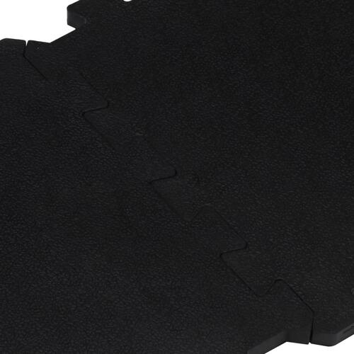 Gulvmåtter 9 stk. 30x30 cm 16 mm gummi sort