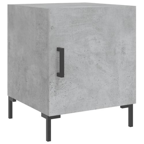 Sengebord 40x40x50 cm konstrueret træ betongrå