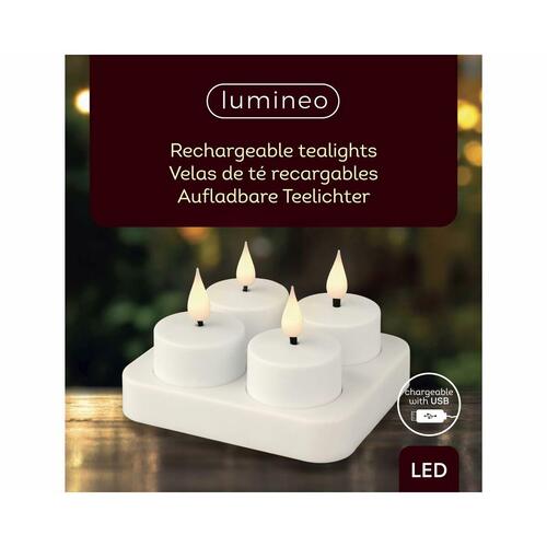 Stearinlys LED Lumineo 485346 Genopladelig Indendørs (4 enheder)