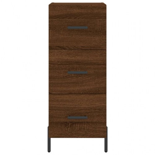 Skab 34,5x34x180 cm konstrueret træ brun egetræsfarve