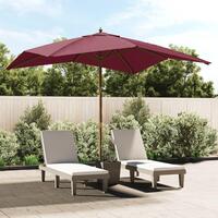 Haveparasol med træstang 300x300x273 cm bordeauxfarvet