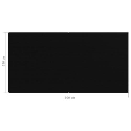 Telttæppe 250x500 cm sort