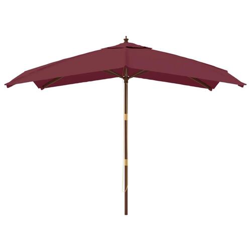 Haveparasol med træstang 300x300x273 cm bordeauxfarvet
