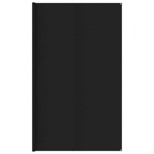 Telttæppe 400 × 600 cm - sort HDPE, med øjer