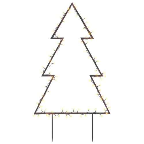 Juledekoration med jordspyd juletræsfigur 80 LED'er 60 cm