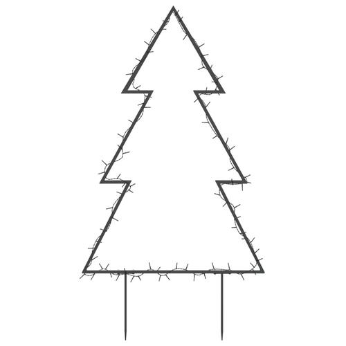 Juledekoration med jordspyd juletræsfigur 80 LED'er 60 cm