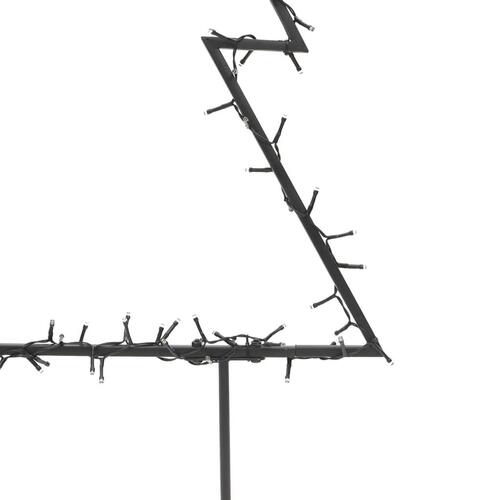 Juledekoration med jordspyd juletræsfigur 80 LED'er 60 cm