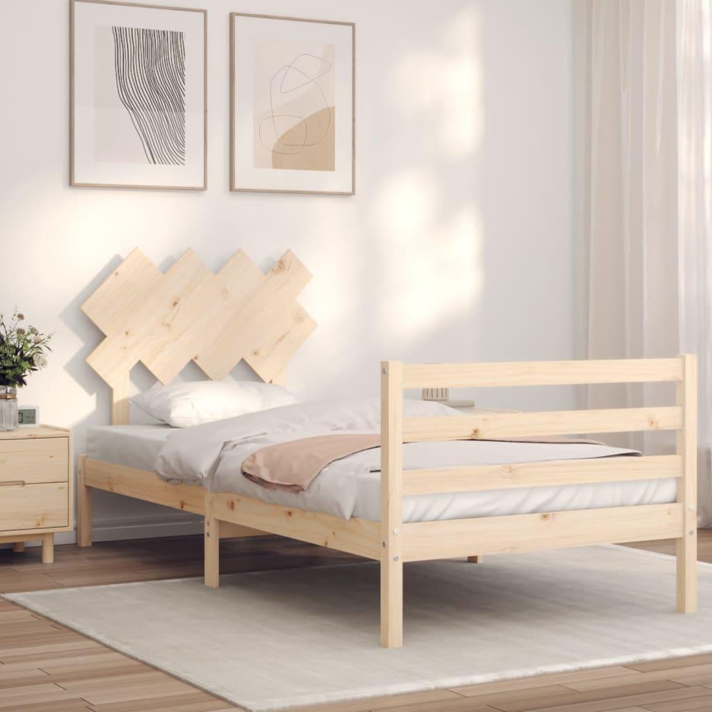 Sengeramme med sengegavl Single massivt træ