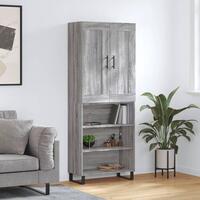 Højskab 69,5x34x180 cm konstrueret træ grå sonoma-eg