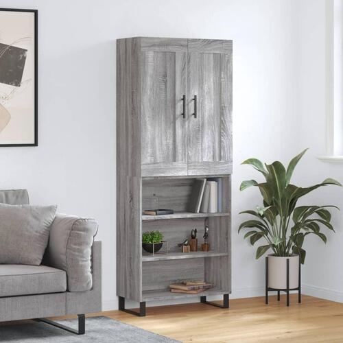 Højskab 69,5x34x180 cm konstrueret træ grå sonoma-eg