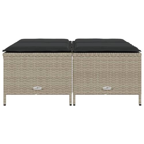 Haveskamler 4 stk. med hynder polyrattan lysegrå