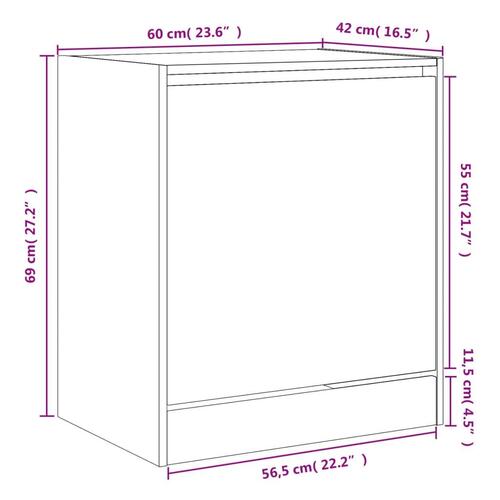 Skoreol 60x42x69 cm konstrueret træ sort