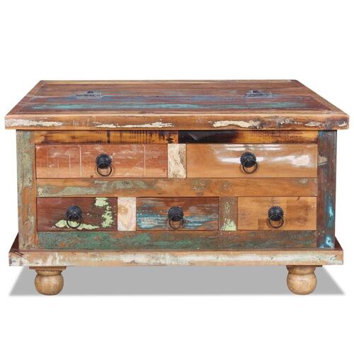 Sofabord 70x70x38 cm genbrugstræ