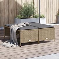 Haveskamler 4 stk. med hynder polyrattan beige