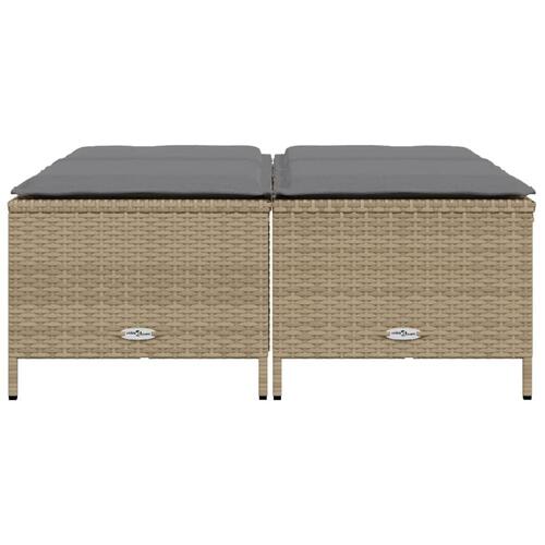 Haveskamler 4 stk. med hynder polyrattan beige