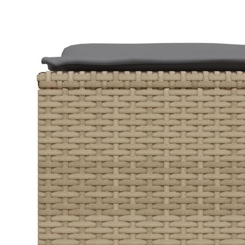 Haveskamler 4 stk. med hynder polyrattan beige