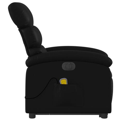 Massagestol med løftefunktion kunstlæder sort