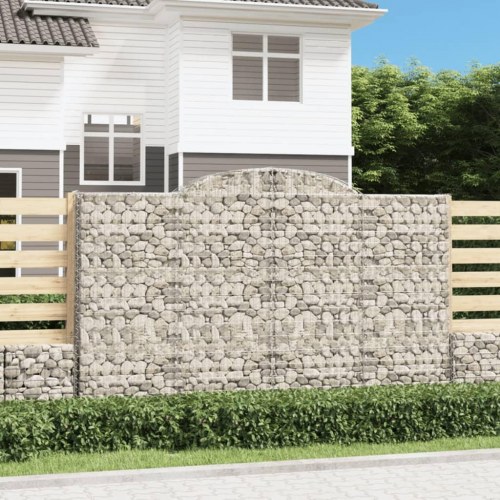 Buede gabionkurve - 2 stk. 300×30×180/200 cm i galvaniseret jern