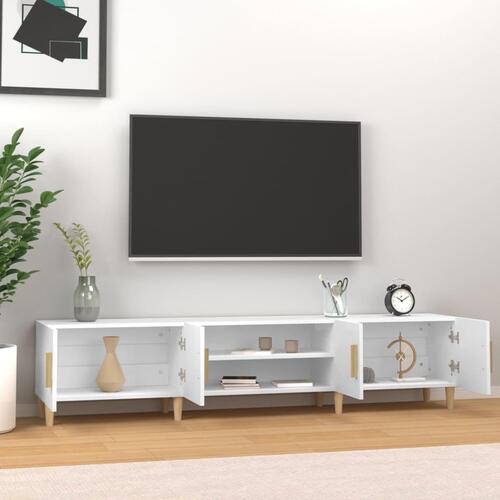 Tv-bord 180x31,5x40 cm konstrueret træ hvid