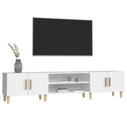 Tv-bord 180x31,5x40 cm konstrueret træ hvid
