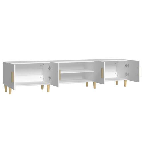 Tv-bord 180x31,5x40 cm konstrueret træ hvid