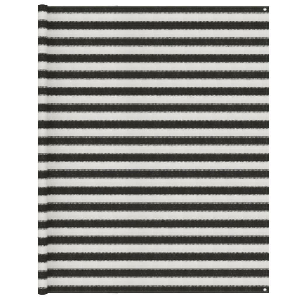 Telttæppe 250x600 cm antracitgrå og hvid