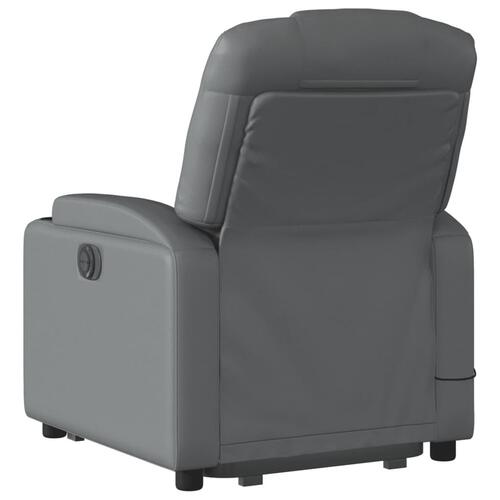 Massagestol med løftefunktion kunstlæder grå