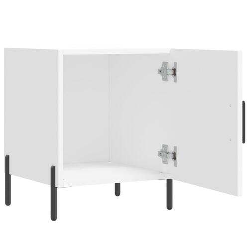 Sengebord 40x40x50 cm konstrueret træ hvid