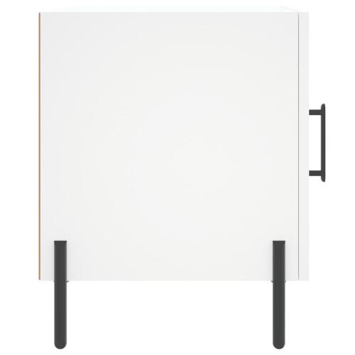 Sengebord 40x40x50 cm konstrueret træ hvid