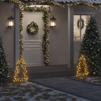 Juledekoration med jordspyd juletræsfigur 80 LED'er 60 cm