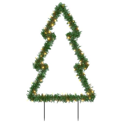 Juledekoration med jordspyd juletræsfigur 80 LED'er 60 cm