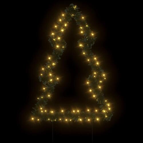 Juledekoration med jordspyd juletræsfigur 80 LED'er 60 cm