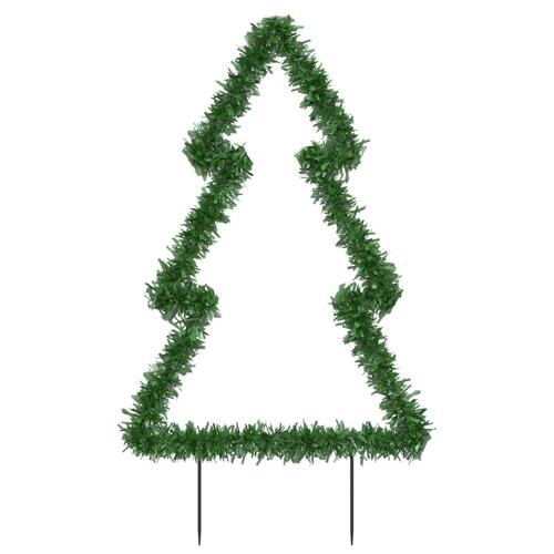 Juledekoration med jordspyd juletræsfigur 80 LED'er 60 cm