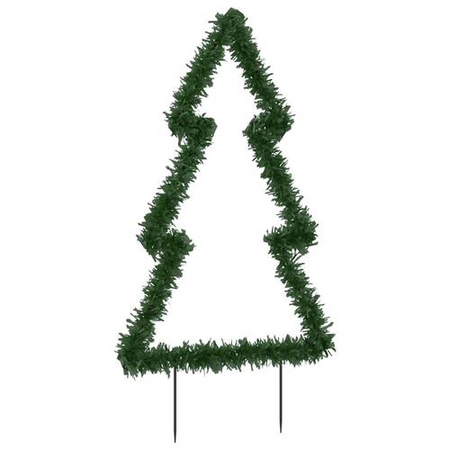 Juledekoration med jordspyd juletræsfigur 80 LED'er 60 cm