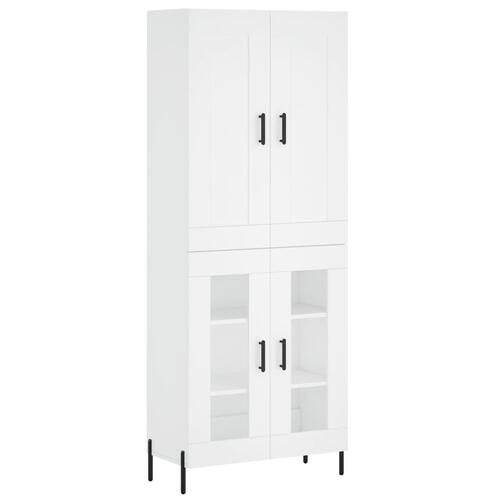 Højskab 69,5x34x180 cm konstrueret træ hvid