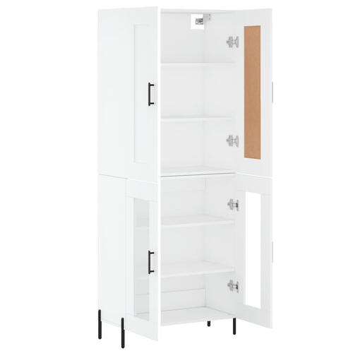 Højskab 69,5x34x180 cm konstrueret træ hvid