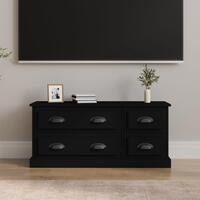 Tv-bord 100x35,5x45 cm konstrueret træ sort