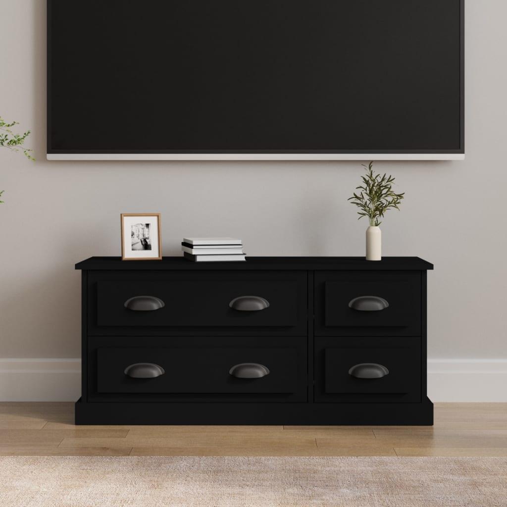 Tv-bord 100x35,5x45 cm konstrueret træ sort