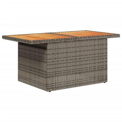 Havebord 100x55x73 cm polyrattan og akacietræ grå