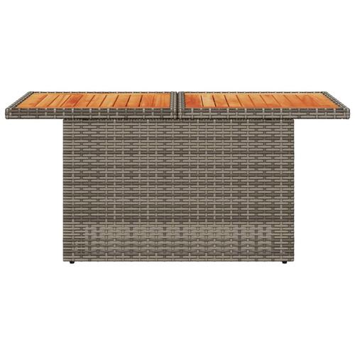 Havebord 100x55x73 cm polyrattan og akacietræ grå