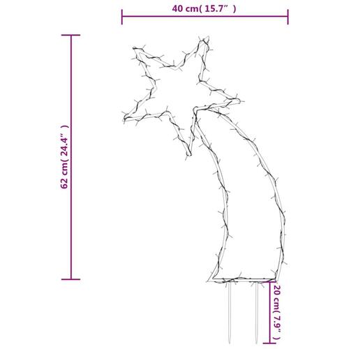 Stjerneskud med jordspyd 80 LED'er 62 cm